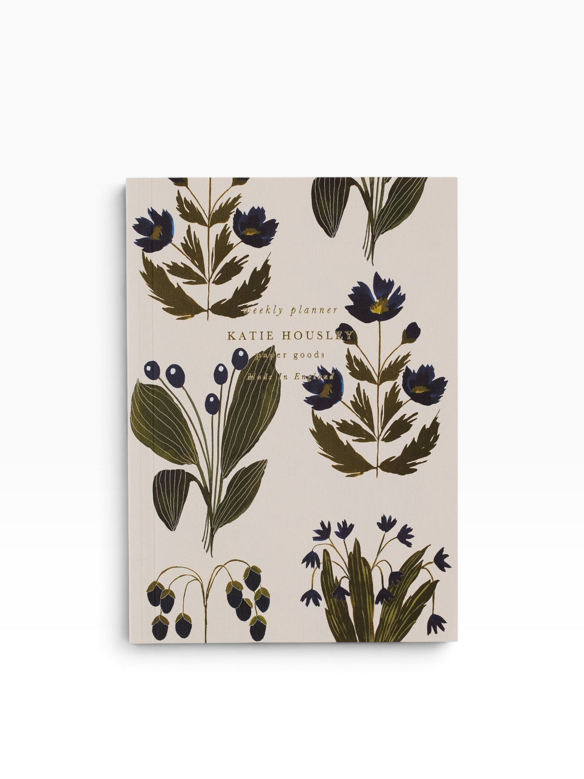 A5 Lay flat weekly planner 'Blue Botanical'