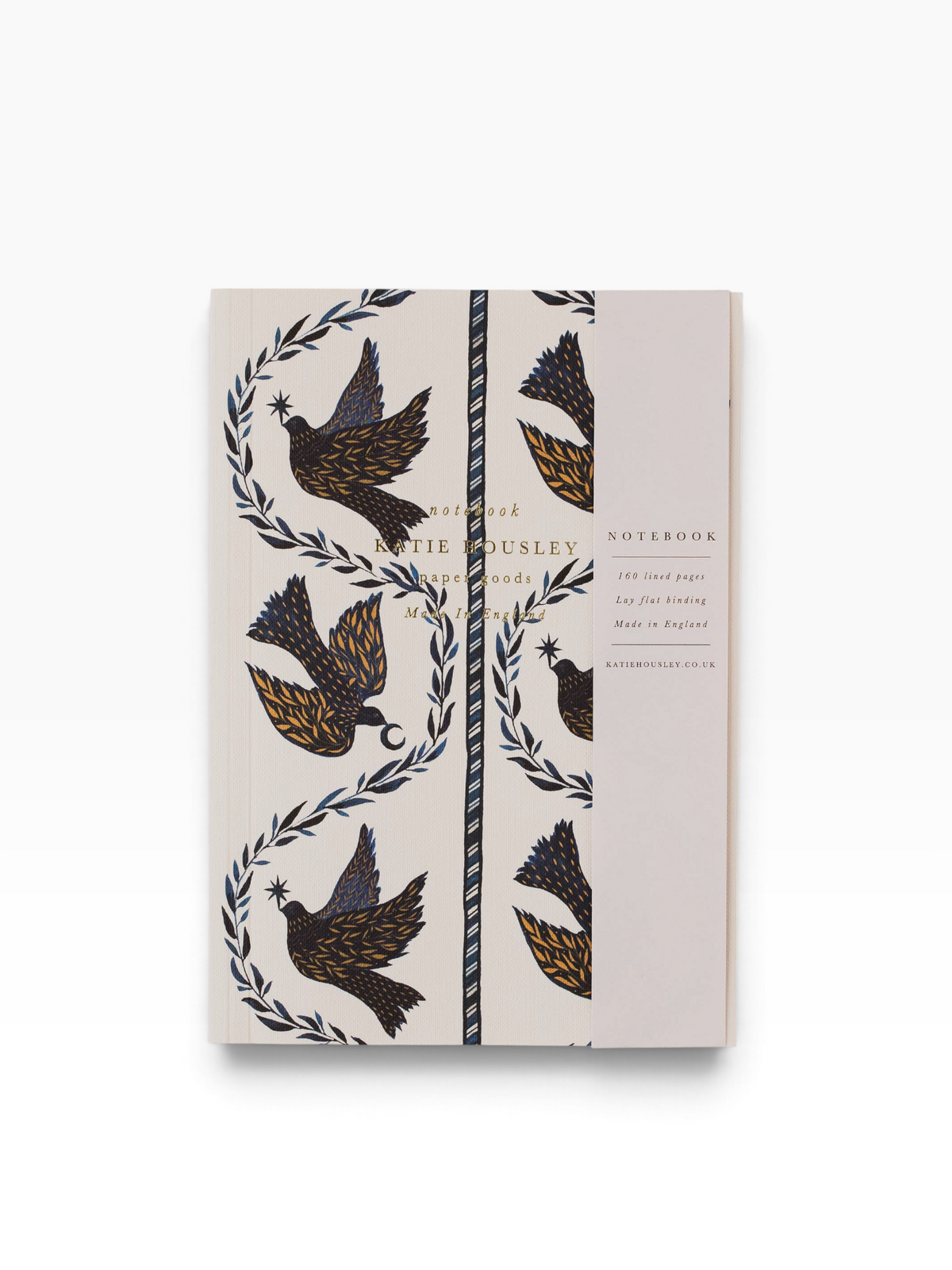 A5 Lay flat lined journal 'Dove Botanical'