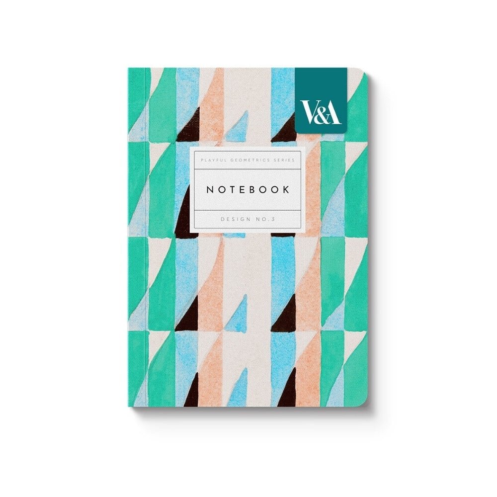 A6 Premium paperback notebook 'Playful Geometrics Turquoise Prism' - Florrie