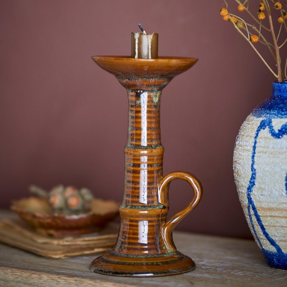 Brown Stoneware Rigby Candle Holder - Florrie