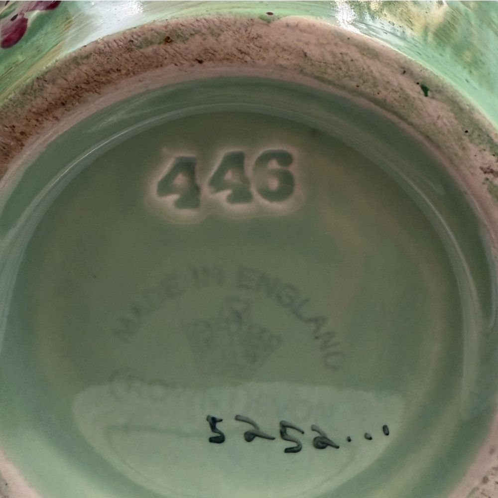 Crown Devon hand-painted jug with floral design c.1930-50s - approx. H14.5cm - Florrie