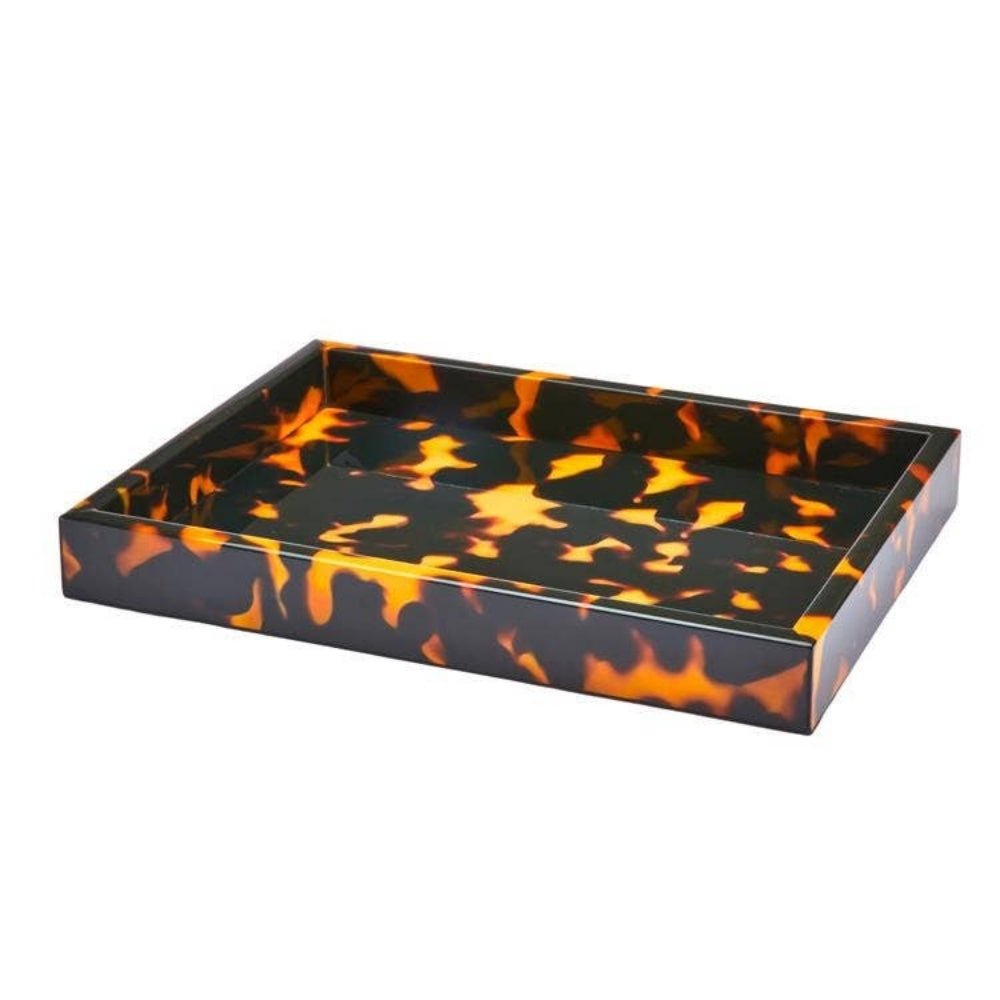Faux Tortoiseshell Small Lacquered Serving Tray - Florrie