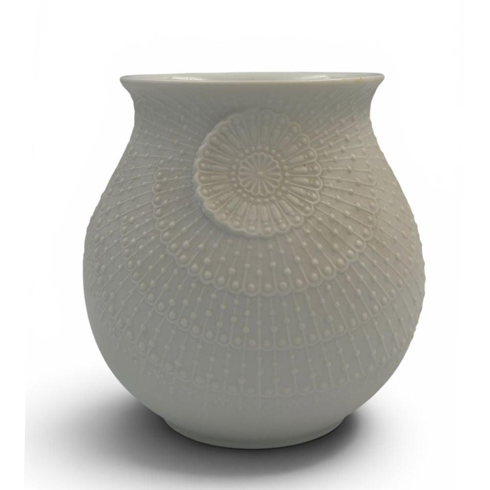 German Kaiser Bisque vase with op art design c.1970s - approx. H12.5cm - Florrie