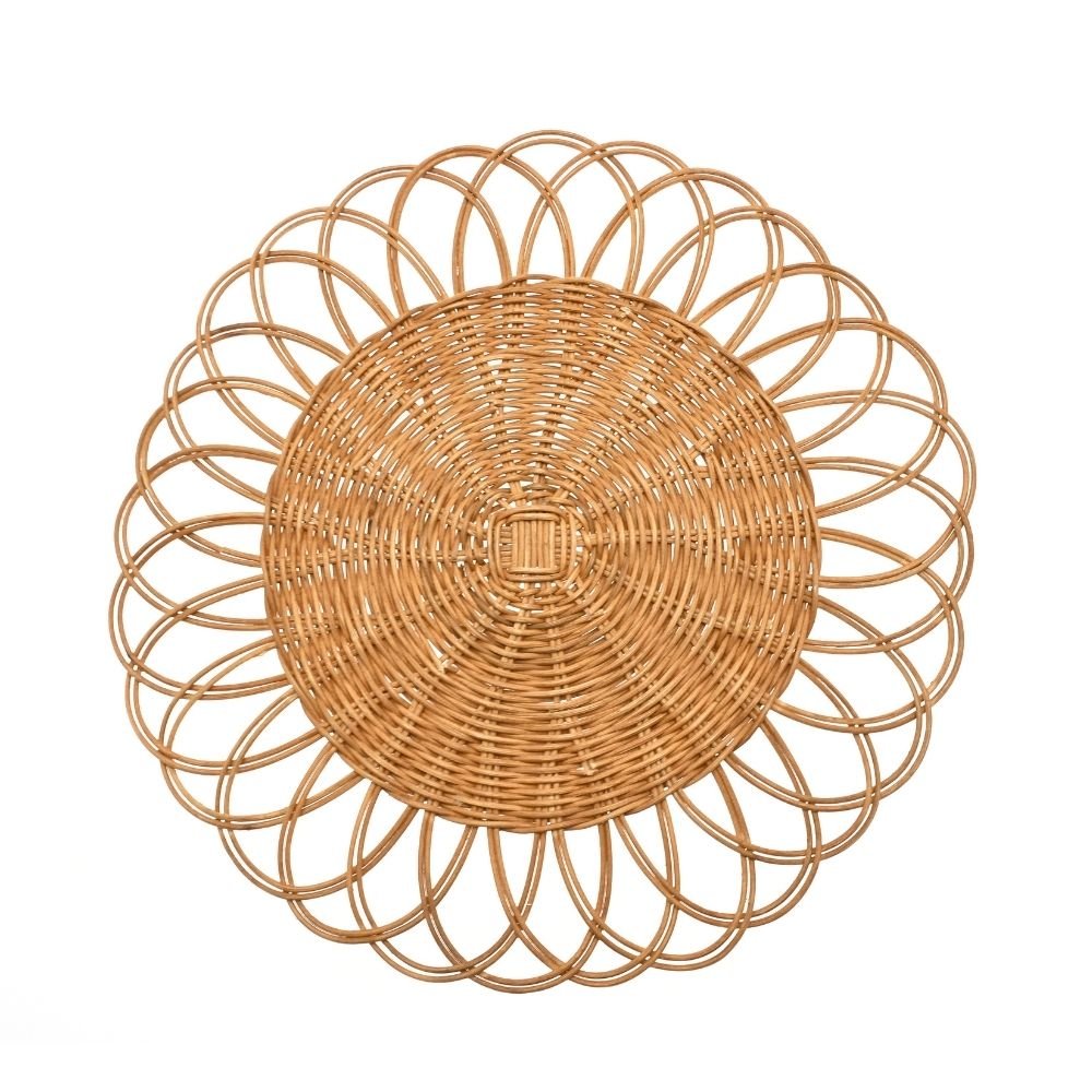 Looped rattan circular placemat (sold seperately) — 38cm dia - Florrie