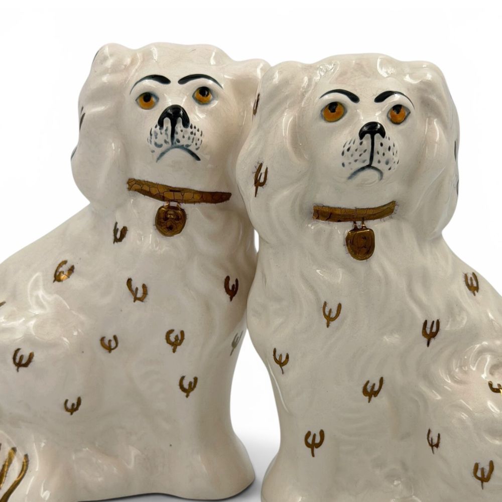 Pair of matching Beswick Staffordshire spaniels figurines c.1950-1960s - H14cm - Florrie