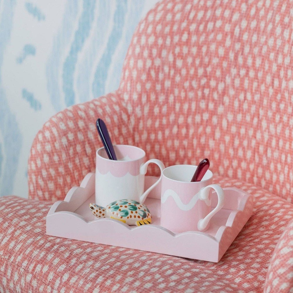 Pale Pink Small Lacquered Scallop Tray - Florrie
