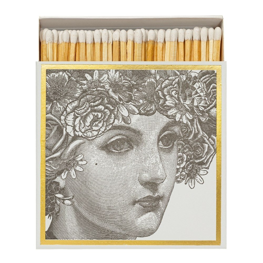 Square box of fine art lady matches - Florrie
