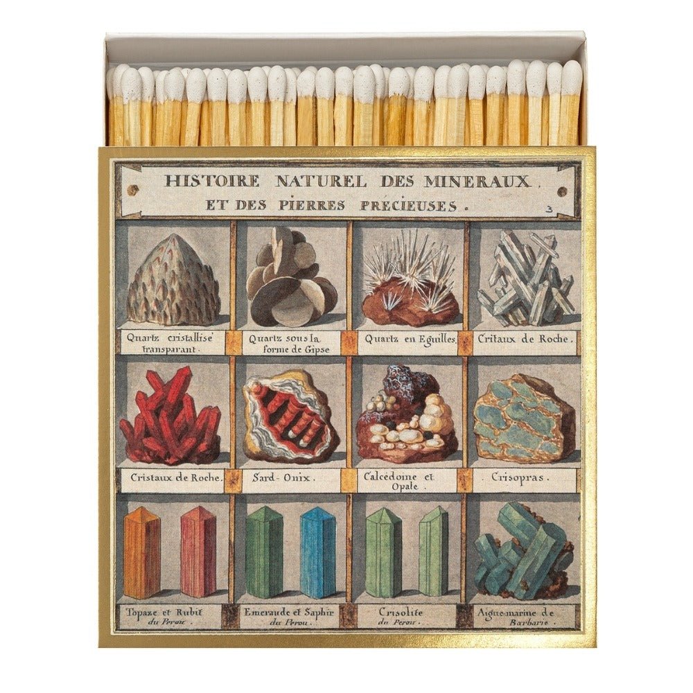 Square box of minerals matches - Florrie
