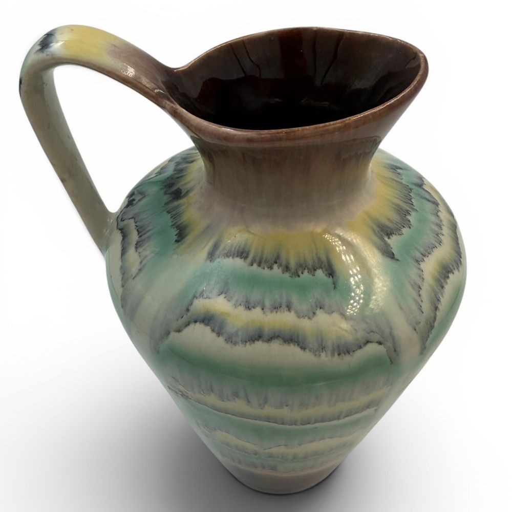 West Germany Carstens Atelier fat lava, drip glaze jug c.1960-70s - approx. H20cm - Florrie