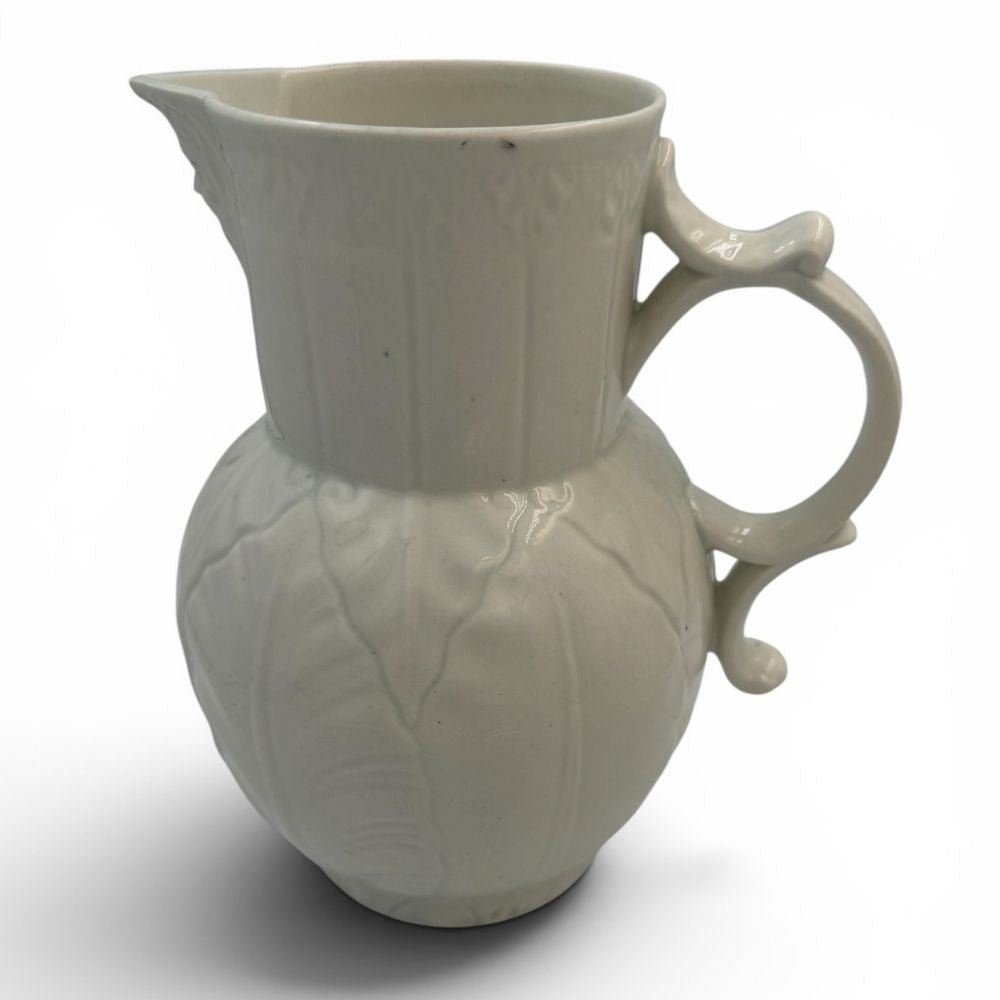 White Victorian cabbage-leaf mask jug - W17.5 X H20cm - Florrie
