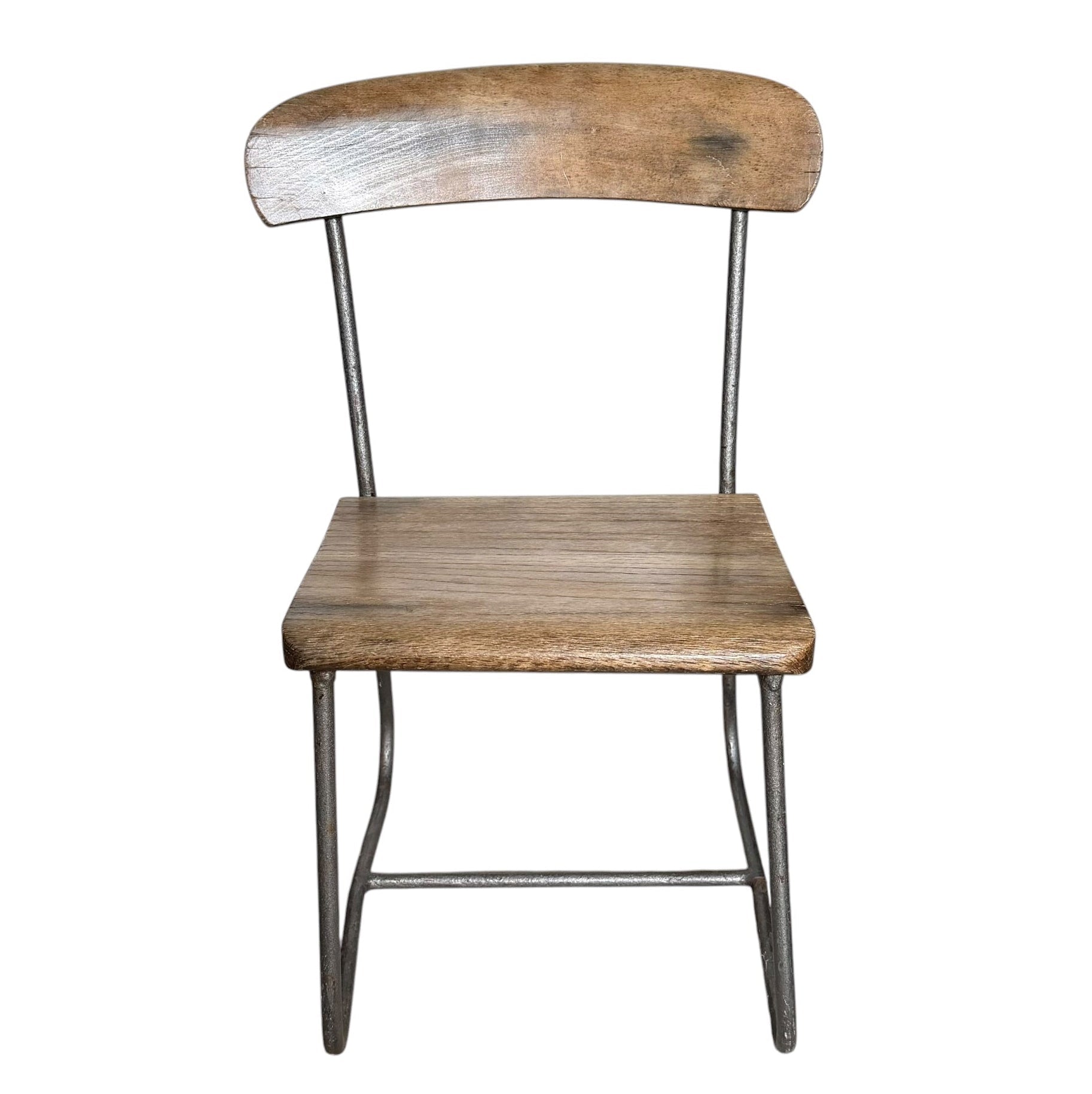 Wood and metal child's chair, possibly mid century H56.5cm (Chair A) - Florrie