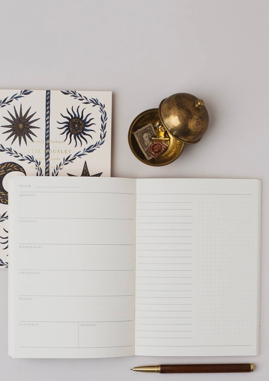 A5 Lay flat weekly planner 'Celestial Moon'