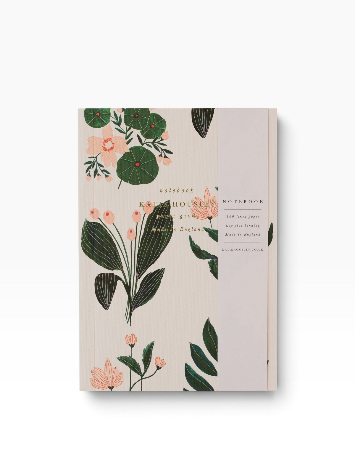 A5 Lay flat lined journal 'Pink Botanical'