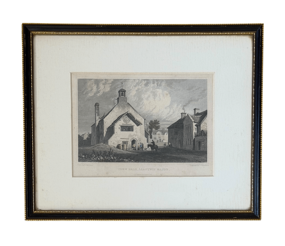 Antique hand-coloured engraving of Glamorganshire c.1830-50s - Florrie