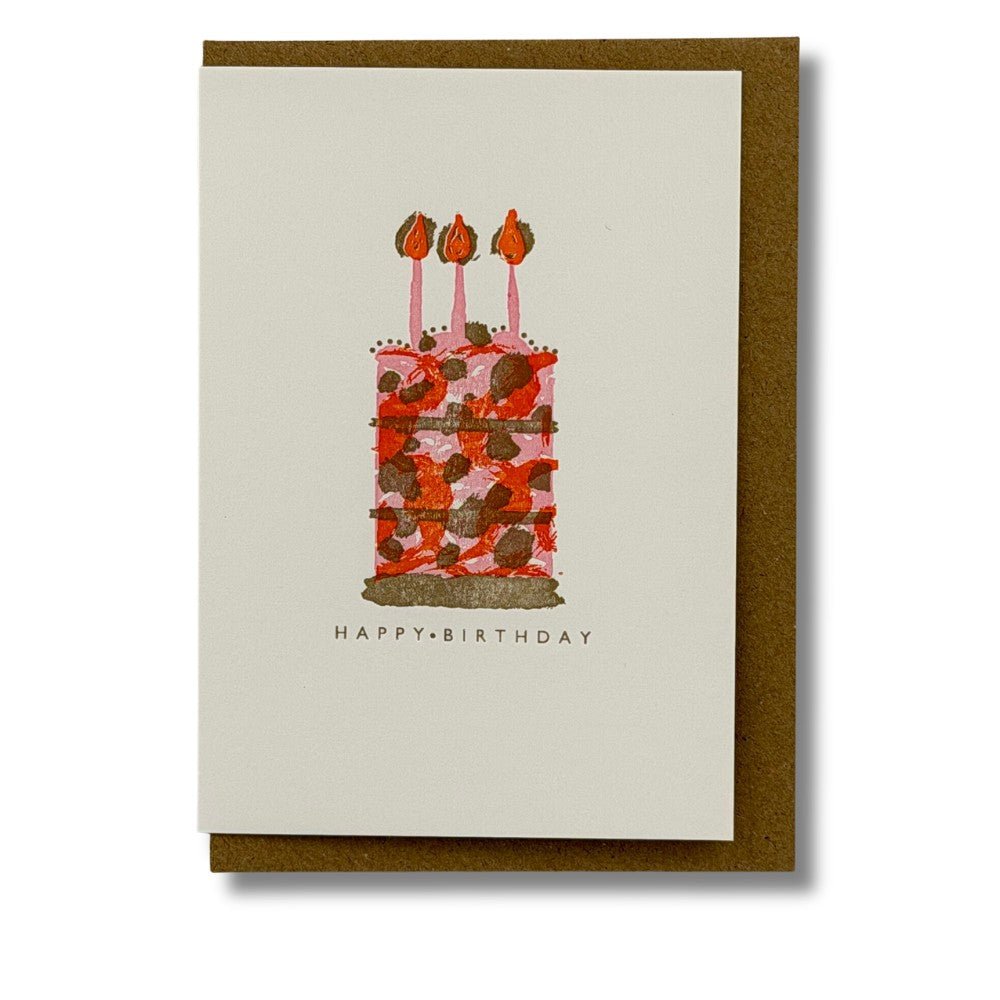 Birthday Cake letterpress card - Florrie