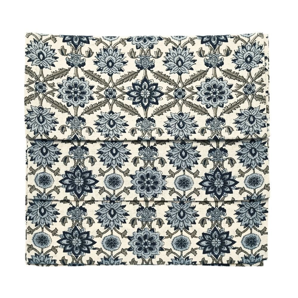 Blue patterned Kelmscott runner — 32x180cm - Florrie
