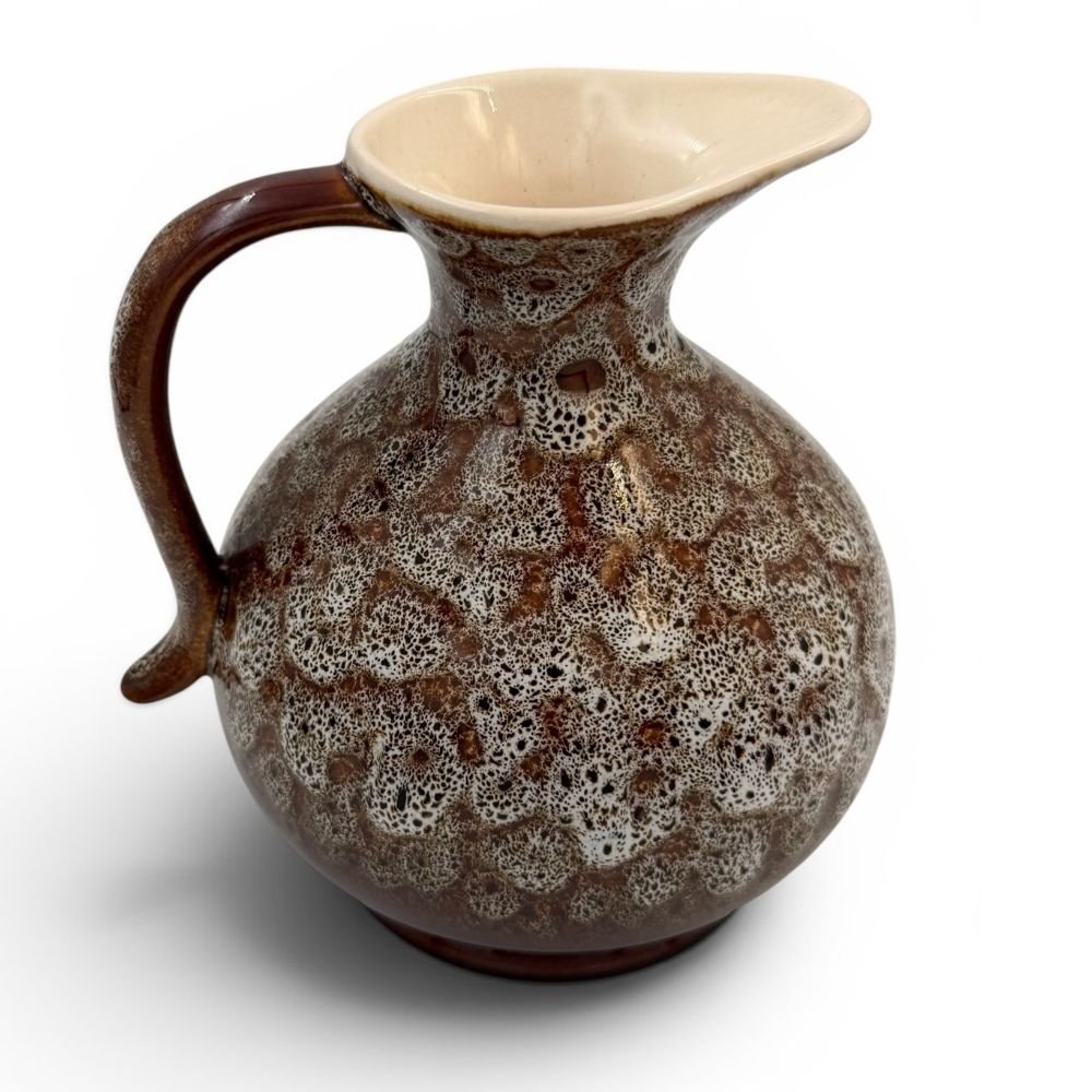 Brown and white speckled New Devon jug, made in England - H14 X W12cm - Florrie