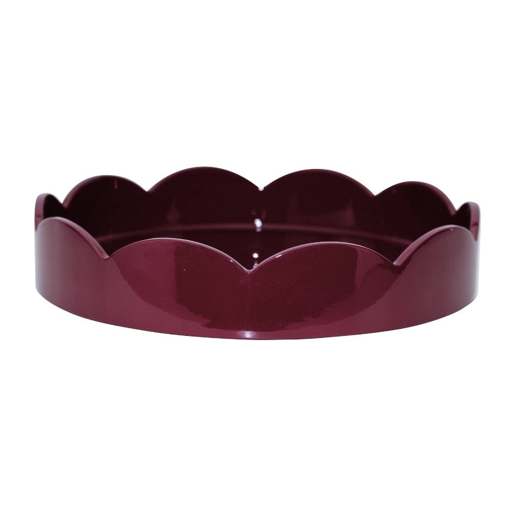 Cherry Red Small Round Scallop Tray - Florrie