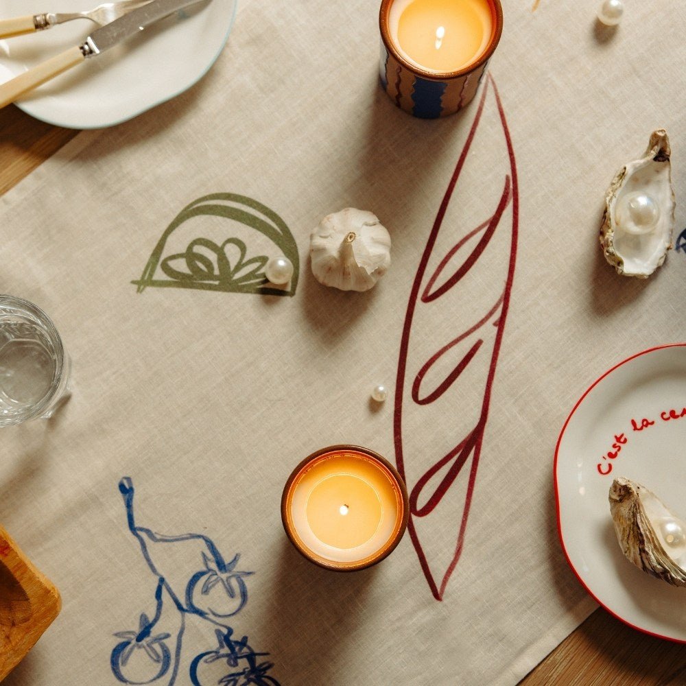 Dinner' table runner — L230 X W45cm, 80% linen & 20% cotton - Florrie