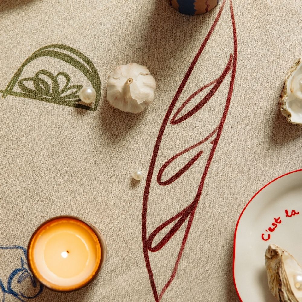 Dinner' tablecloth — 200x160cm, 80% linen & 20% cotton - Florrie