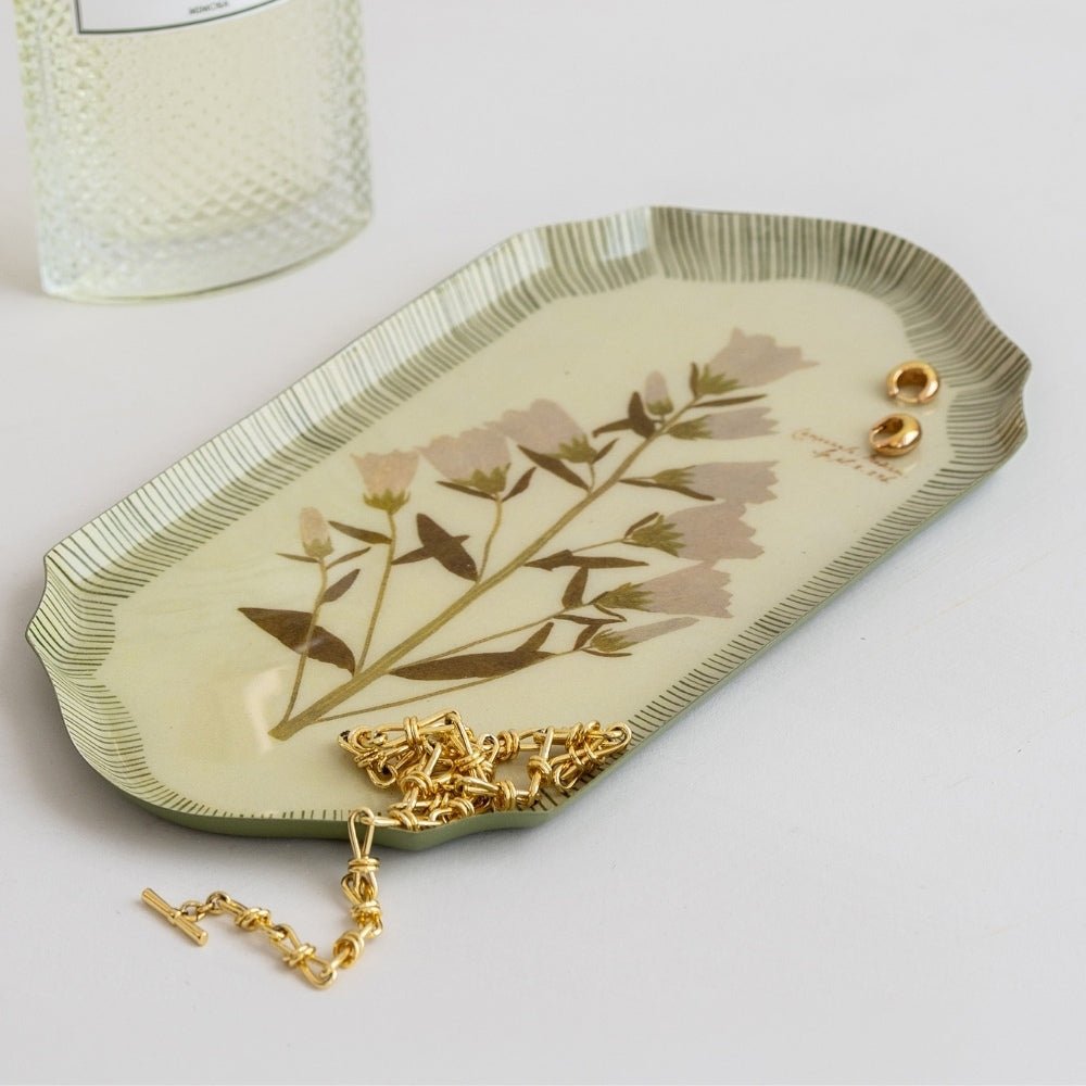 Enamel shaped edge tray — Campanula Bellflower - Florrie