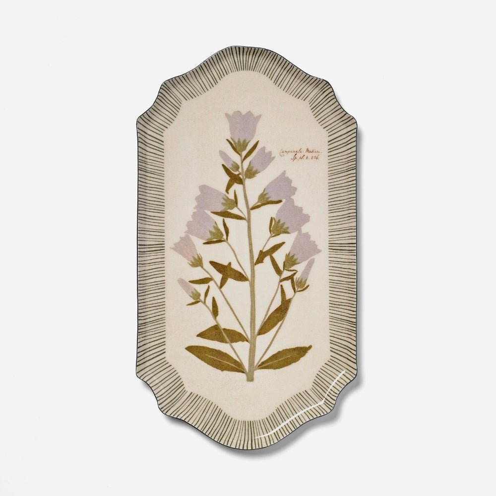 Enamel shaped edge tray — Campanula Bellflower - Florrie