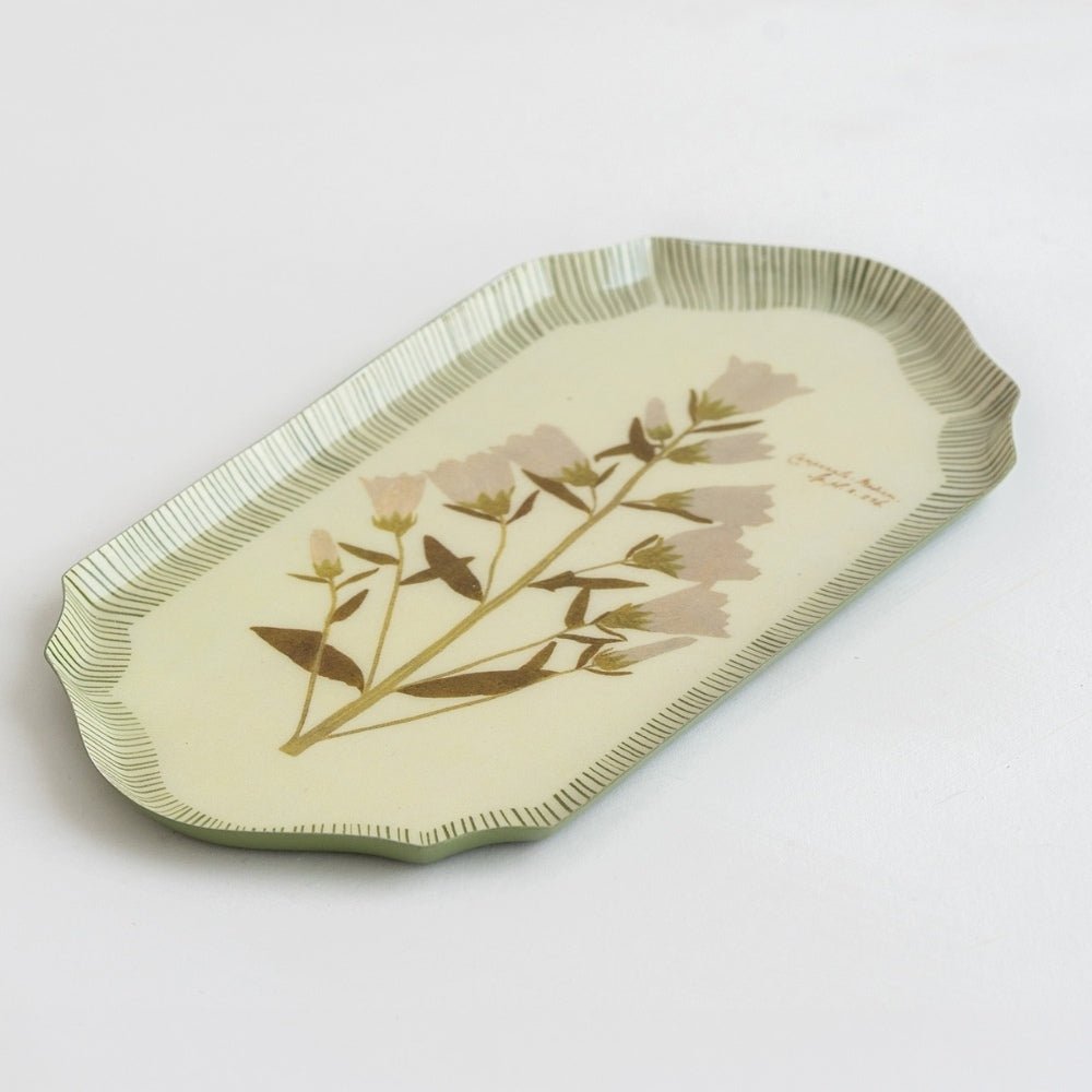 Enamel shaped edge tray — Campanula Bellflower - Florrie