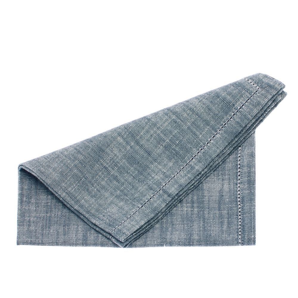 Flint blue chambray napkins (set of 4) — 46x46cm - Florrie