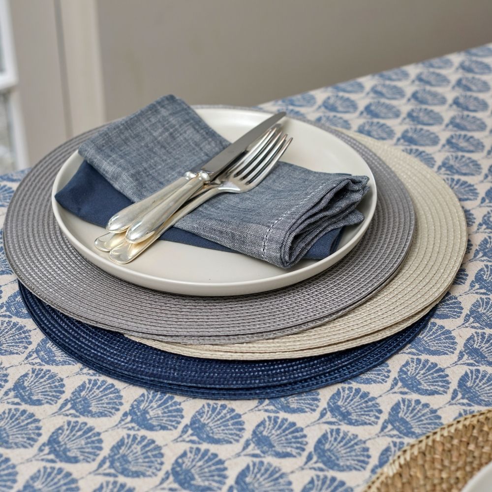 Flint blue chambray napkins (set of 4) — 46x46cm - Florrie