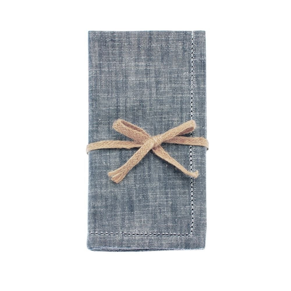 Flint blue chambray napkins (set of 4) — 46x46cm - Florrie