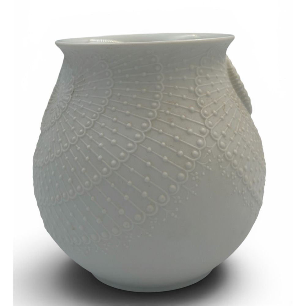 German Kaiser Bisque vase with op art design c.1970s - approx. H12.5cm - Florrie