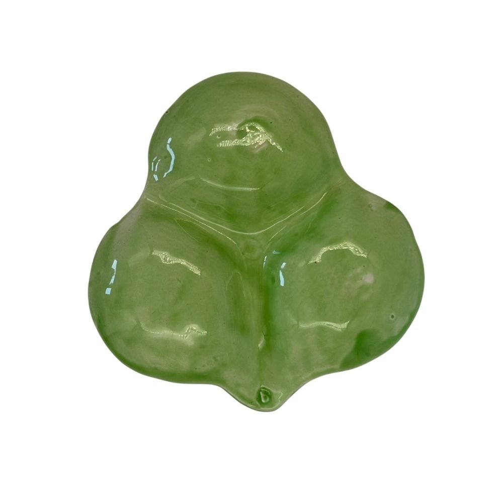 Green basketweave sweet or hors d'oeuvres dish c.1950-60s - 18.5cm - Florrie