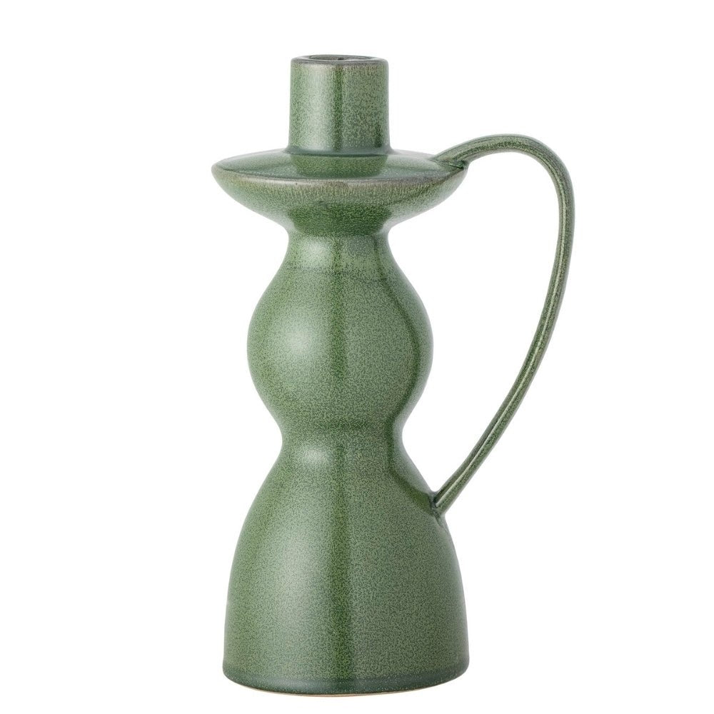Green Stoneware Candle Holder - Florrie