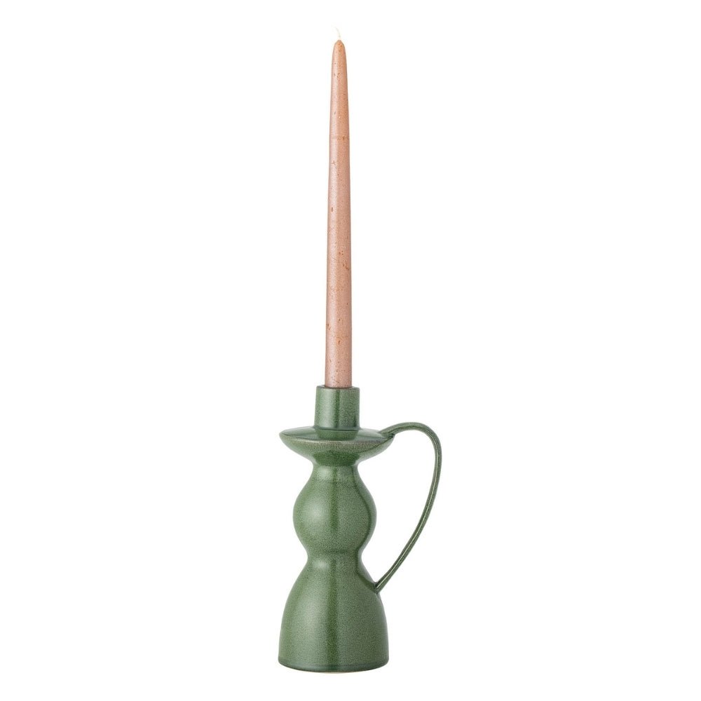 Green Stoneware Candle Holder - Florrie