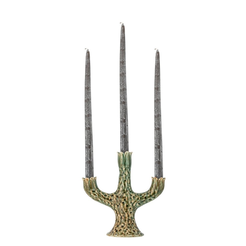 Green Stoneware cyril Candle Holder - Florrie