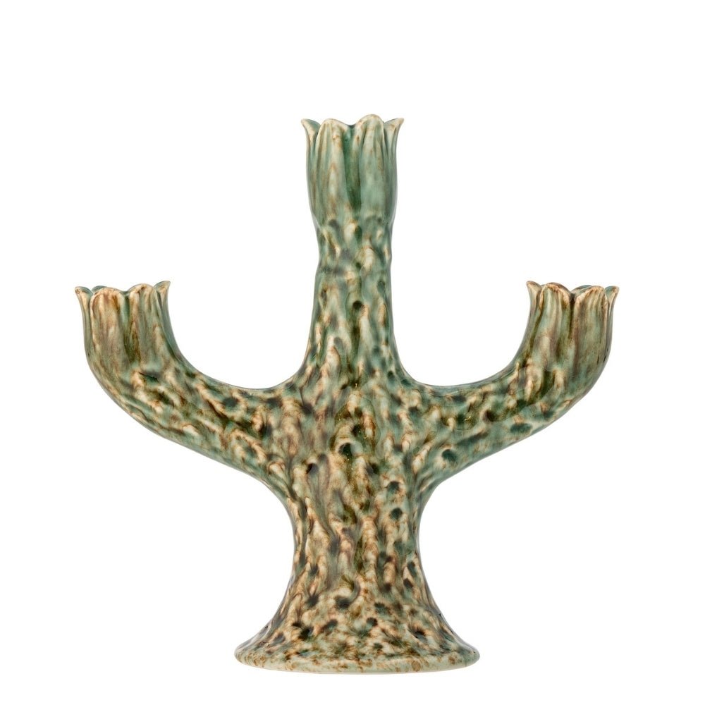 Green Stoneware cyril Candle Holder - Florrie