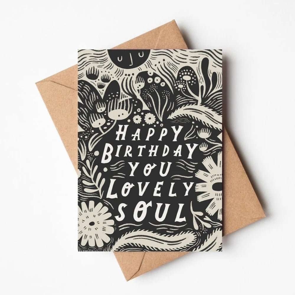Happy Birthday You Lovely Soul' birthday card - Florrie