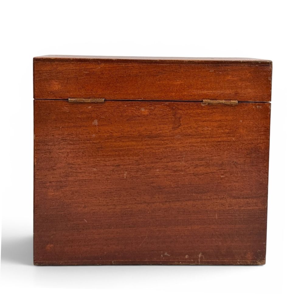 Hinged wooden storage box with brass hook & eye clasps - W26 X D11 X H23cm - Florrie