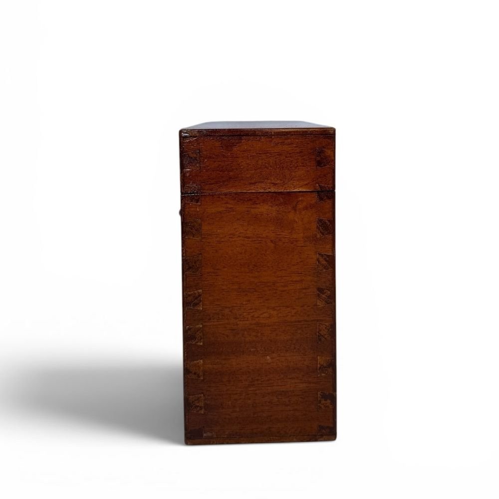 Hinged wooden storage box with brass hook & eye clasps - W26 X D11 X H23cm - Florrie