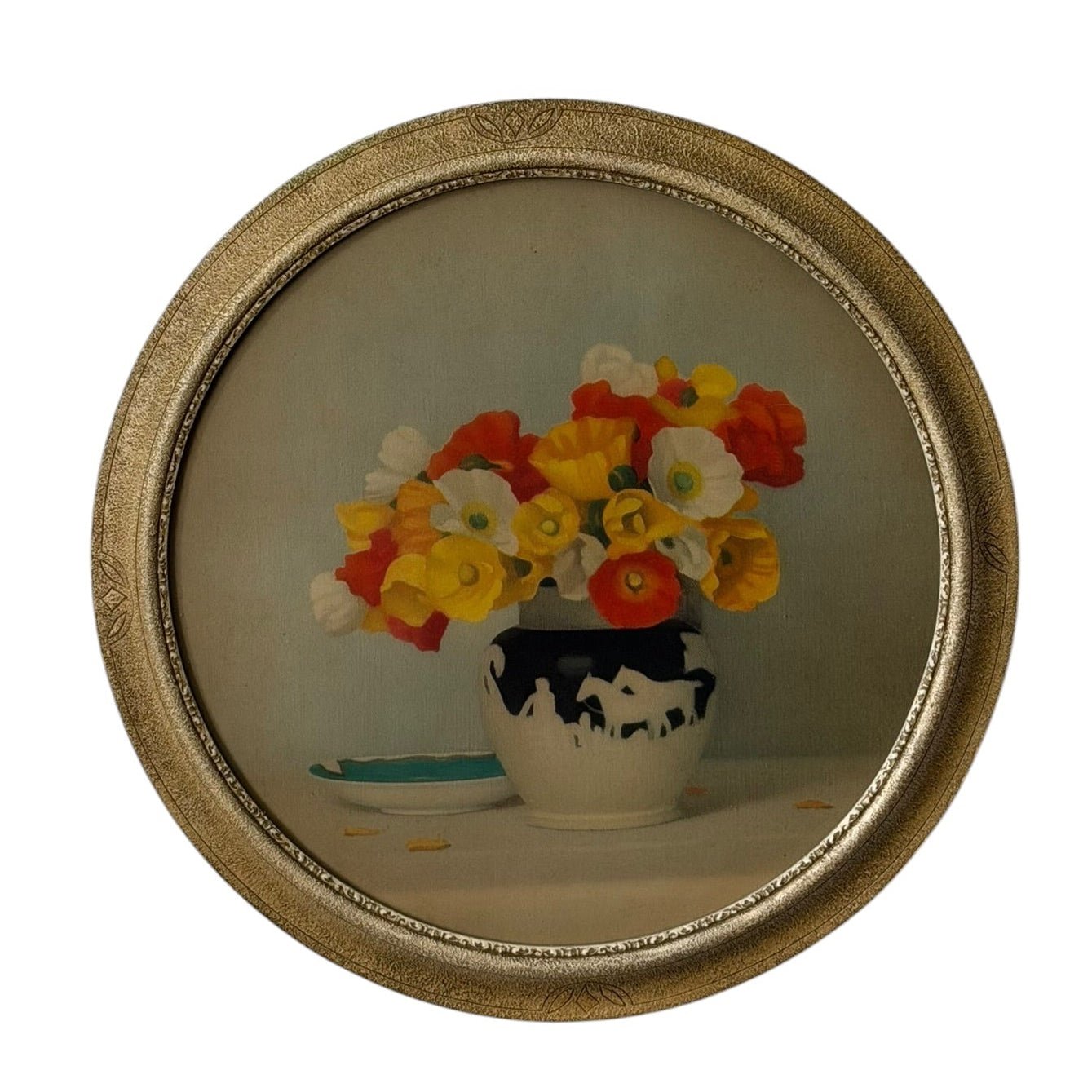 'Iceland Poppies' facsimile print in a vintage frame - Florrie
