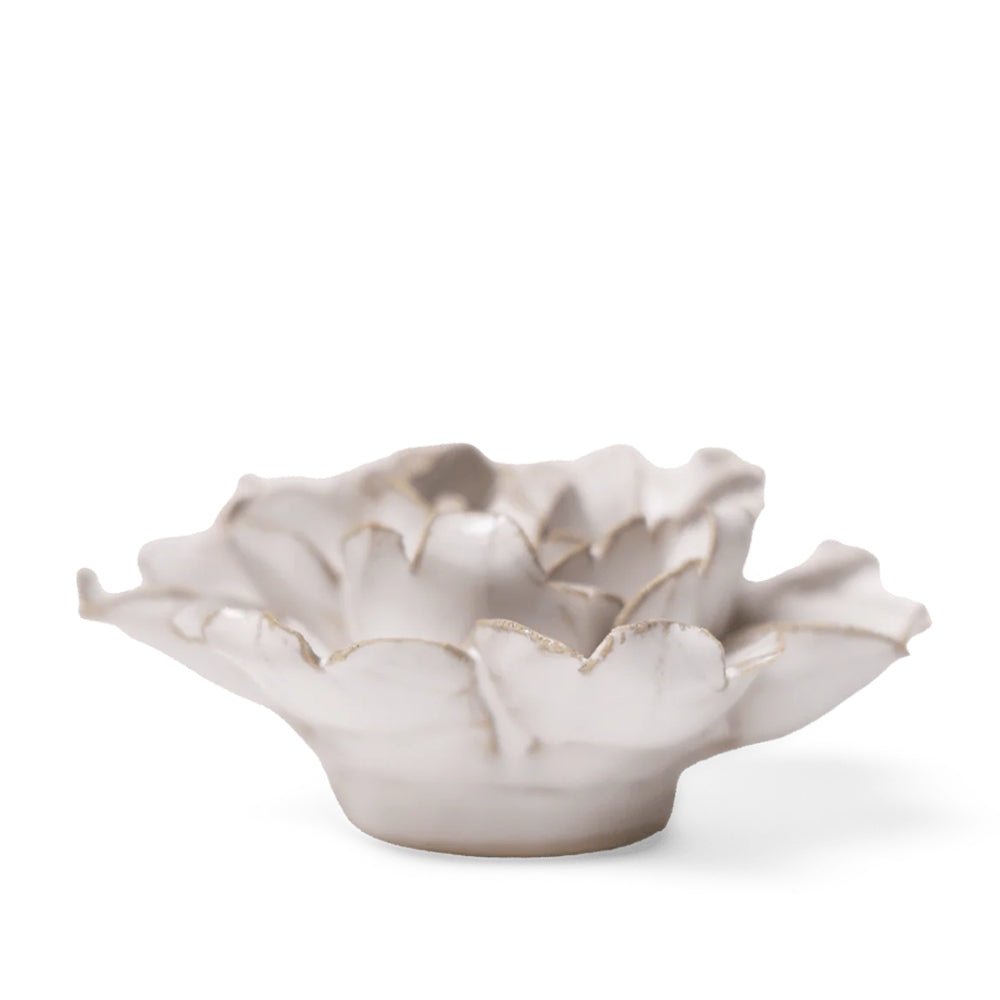 Ivory rose ceramic flower - approx. 9.5X9.5X5cm - Florrie - side view
