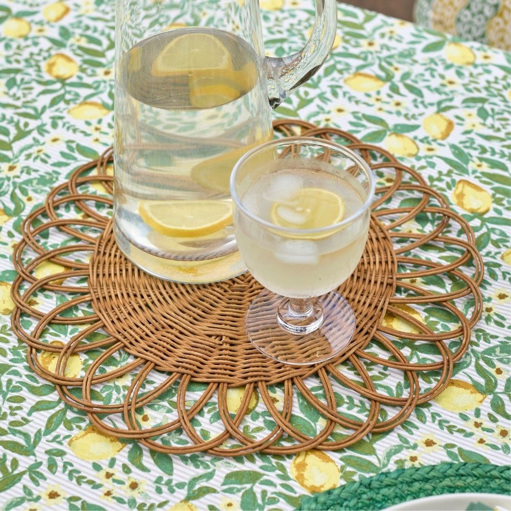 Looped rattan circular placemat (sold seperately) — 38cm dia - Florrie