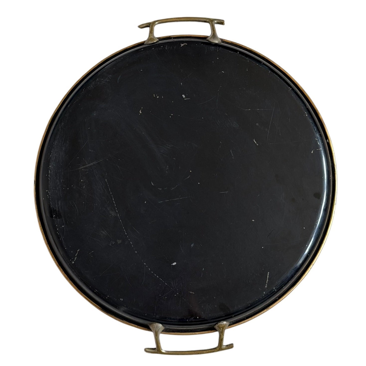 Metal tray hand-painted with chrysanthemums - 46cm diameter - Florrie