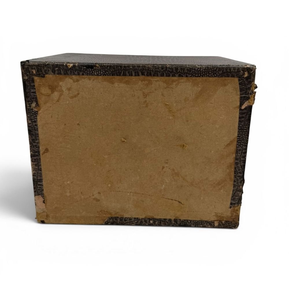 Mid century faux crocodile desktop drawers, with pull metal handles - W31.5 X D25.5 X H21.5cm - Florrie