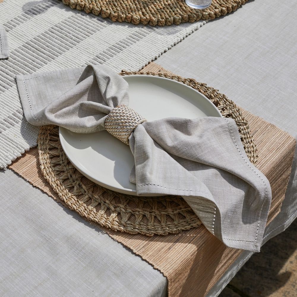 Natural chambray napkins (set of 4) — 46x46cm - Florrie