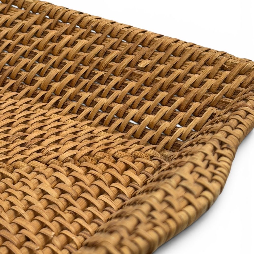 Natural woven rectangular pre-loved tray - Florrie