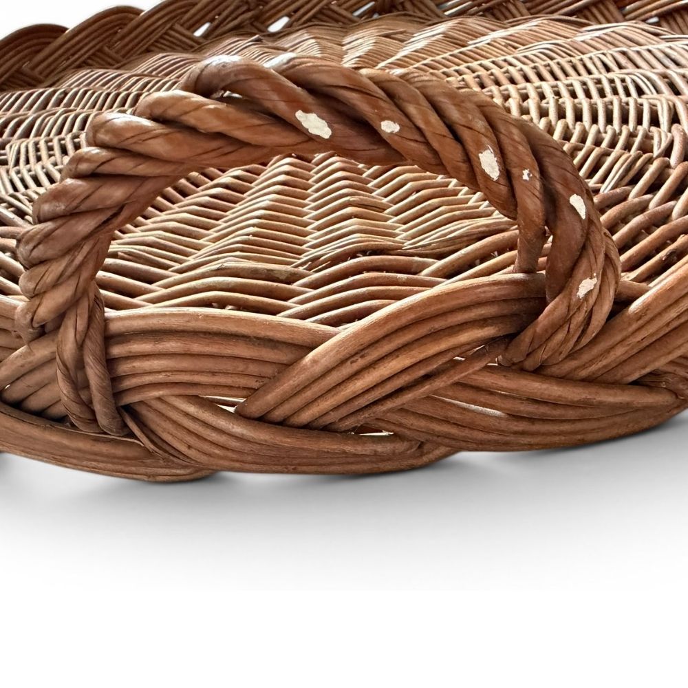 Natural woven round pre-loved tray - 52cm diameter - Florrie