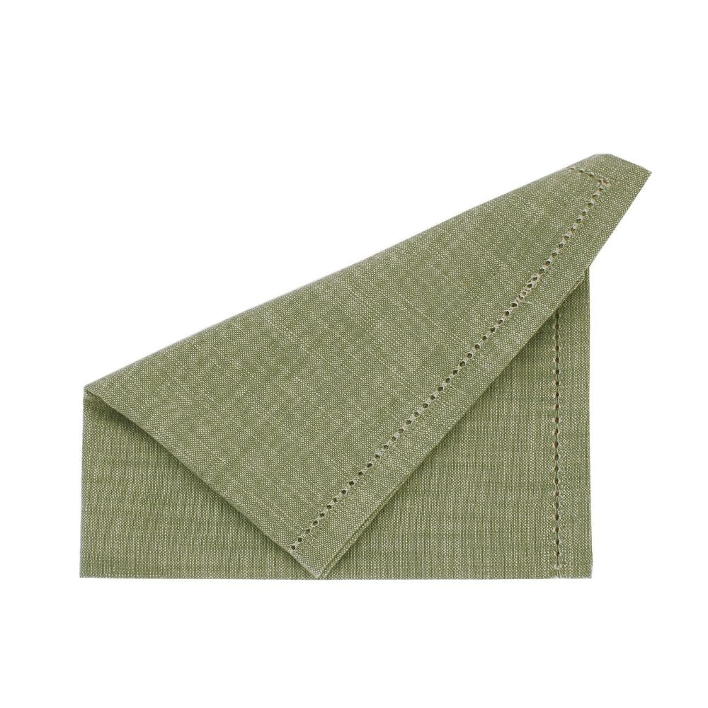 Olive green chambray napkins (set of 4) — 46x46cm - Florrie