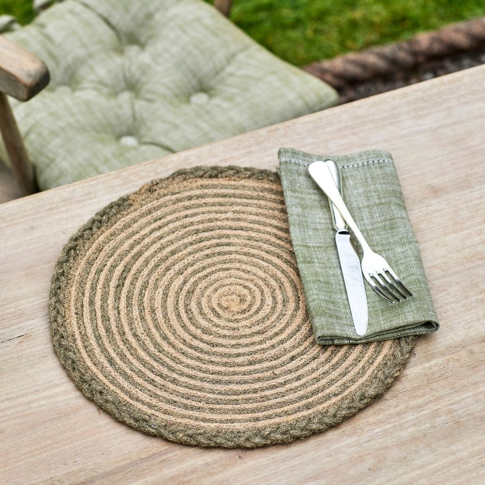 Olive green chambray napkins (set of 4) — 46x46cm - Florrie