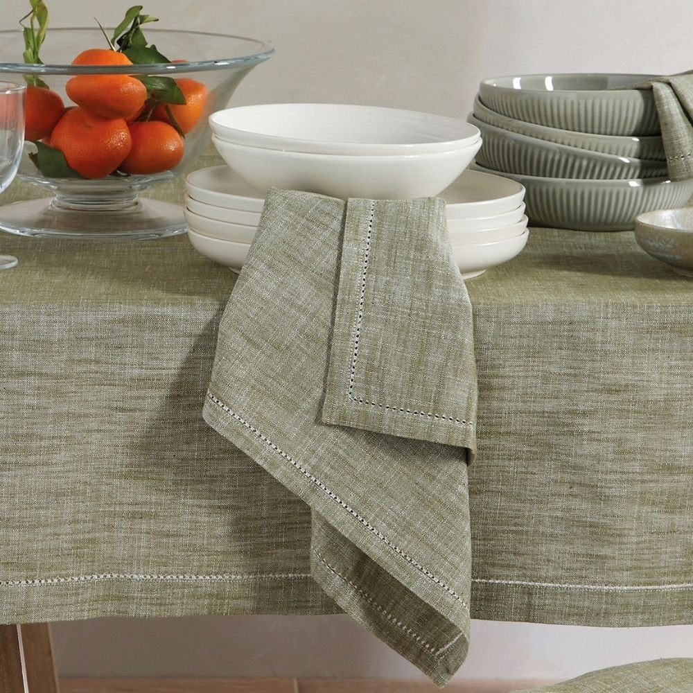 Olive green chambray napkins (set of 4) — 46x46cm - Florrie